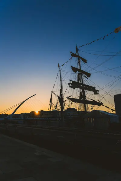 Dublín Irlanda Junio 2018 Buques Patrimoniales Largo Del Río Liffey —  Fotos de Stock