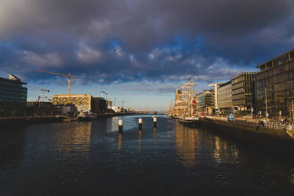 Dublín Irlanda Junio 2018 Buques Patrimoniales Largo Del Río Liffey — Foto de Stock