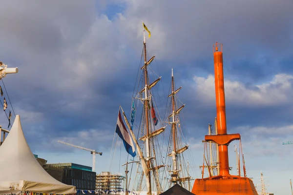 Dublín Irlanda Junio 2018 Buques Patrimoniales Largo Del Río Liffey —  Fotos de Stock