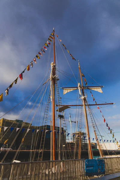 Dublín Irlanda Junio 2018 Buques Patrimoniales Largo Del Río Liffey — Foto de Stock