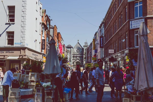 Dublin Ireland June 9Th 2018 Detail Grafton Street Anne Church — Stock Photo, Image