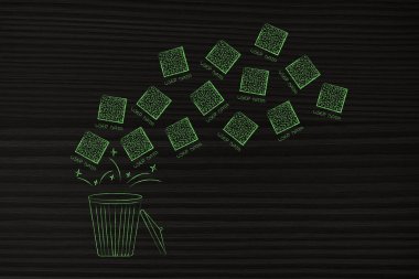 gelen kutusu kavramsal çizimi declutter: Kullanıcı veri blokları içinde ya da dışında çöp kutusu Grup