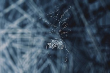 dahi misin kavramsal çizimi: baş başarı ve fırsatlar ile ilgili resim yazıları içinde yoksa bunun dışında ile tornalama ile