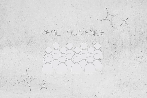 Social Media Brand Ambassadors Conceptual Illustration Real Audience Icon Sparkles — Stock Photo, Image