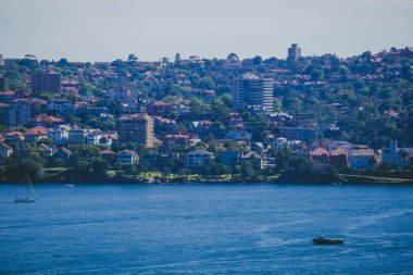 Sydney, Avustralya - 25 Aralık 2014: Sydney Harbour, sahil ve deniz yakın çekim shot görünümünü