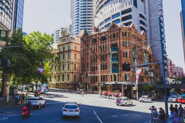Sydney, Avustralya - 26 Aralık 2014: mimari Sydney Central Business District, sokaklarında