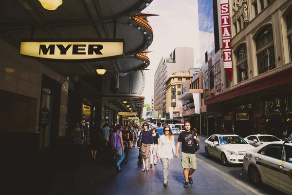 Sydney Australia December 28Th 2014 Architecture Shopping District Pitt Street — Stock Photo, Image