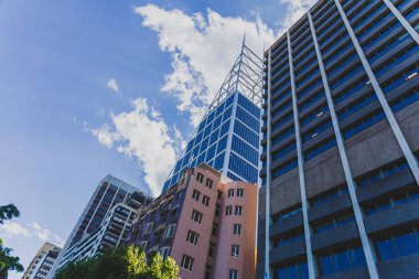 Sydney, Avustralya - 26 Aralık 2014: Sydney merkezi iş bölgesi yüksek binalar