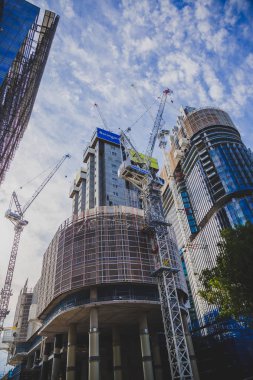 Sydney, Avustralya - 26 Aralık 2014: binalar Barangaroo yenileme projesi olarak Sydney Cbd bir parçası olarak yapım aşamasında