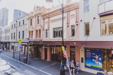 Sydney, Avustralya - 26 Aralık 2014: Sydney Cbd tarihi The Rocks bölgesi detayını