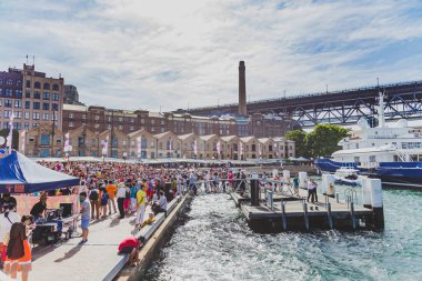 Sydney, Avustralya - 1 Ocak 2015: detay olarak Sydney Cbd The Rocks tarihi bölgesi