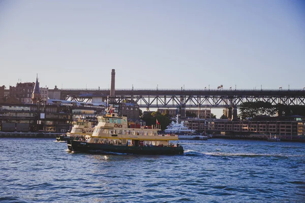 Sydney Australië December 2014 Detail Van Sydney Harbour Met Veerboot — Stockfoto