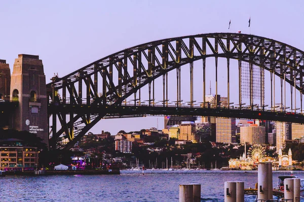 Sydney Autriche Décembre 2014 Pont Port Sydney Crépuscule Vue Sur — Photo