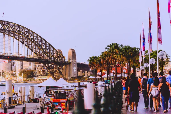 Sydney Australia Diciembre 2014 Puente Del Puerto Sydney Atardecer Vista — Foto de Stock