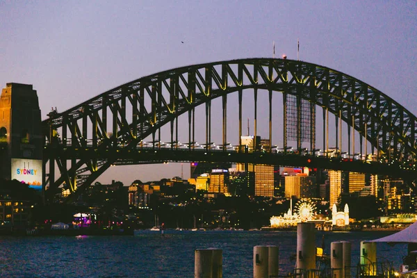 Sydney Australia Grudnia 2014 Sydney Harbour Bridge Zmierzchu Widokiem Okolicę — Zdjęcie stockowe