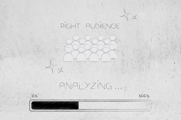 Marketing Segmentation Targeting Conceptual Illustration Analyzing Right Audience Progress Bar — Stock Photo, Image