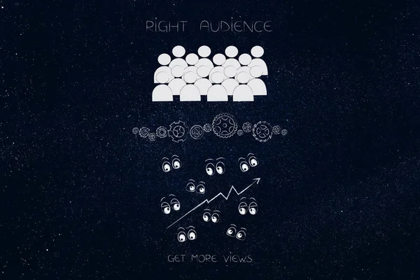 segmentasyon pazarlama ve kavramsal illüstrasyon hedefleme: doğru hedef kitleye ile daha fazla gösterim simgesi aşağıdaki almak