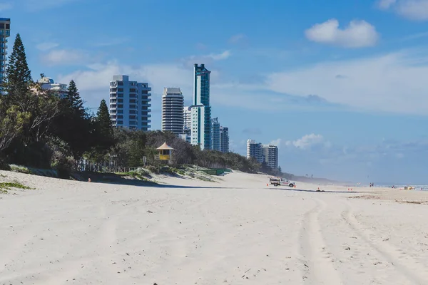 Gold Coast Austrália Janeiro 2015 Praia Surfers Paradise Com Areia — Fotografia de Stock