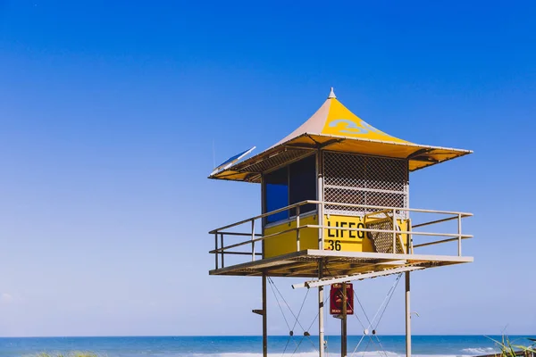 Goldküste Australien Januar 2015 Ikonische Gelbe Rettungsschwimmhütte Strand Surferparadies — Stockfoto