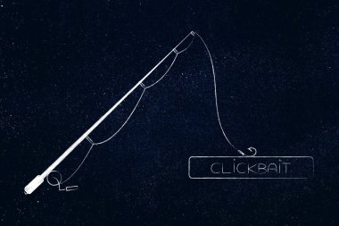 clickbait çevrimiçi içerik üzerinde kavramı: olta düğmesini metin yakalama