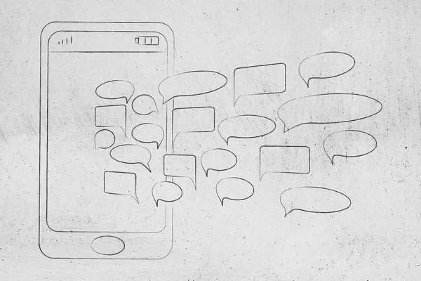 Získání Sociálních Médií Komentáře Publikum Zpětnou Vazbu Ilustrace Moble Telefon — Stock fotografie