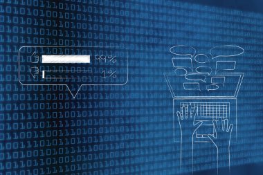çevrimiçi geri bildirim ve sosyal medya iletişim kavramsal çizimi: anket dizüstü ekran dışarı haşhaş Yorumlar ile yanında olumlu sonuçlar ile