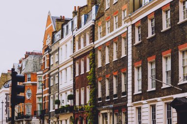 London, Büyük Britanya - 22 Ağustos 2018: mimaride Mayfair, Londra şehir merkezinde