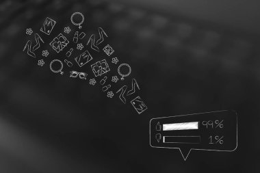  kavramsal illüstrasyon alışveriş online: müşteri geribildirim olumlu sonuçlar ve dışarı uçan ürünleri ile