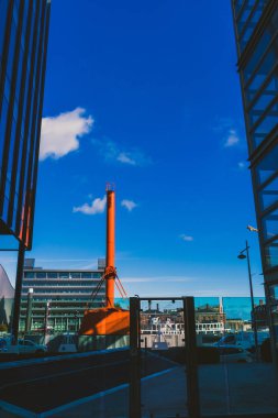 Dublin, İrlanda - 26 Eylül 2018: dalgıç Dublin Docklands