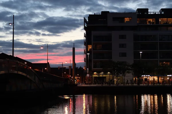 Dublin Írország 2018 Szeptember Grand Canal Tér Részletesen Dublin Belvárosában — Stock Fotó
