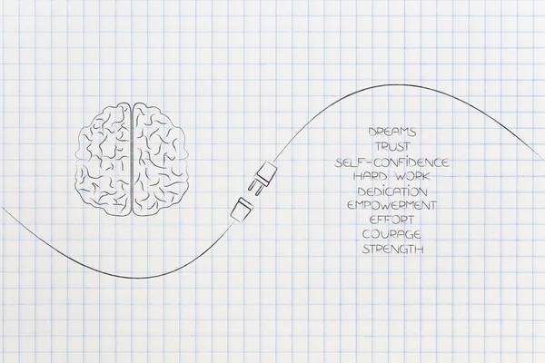 Menatl Santé Positivité Illustration Conceptuelle Brancher Des Émotions Positives Dans — Photo