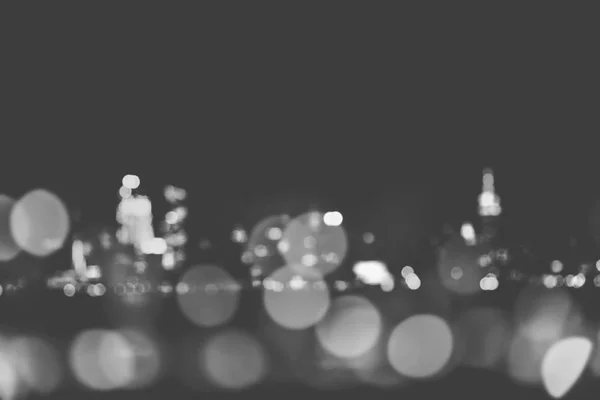 Widok Okna Bokeh Skyline Kompozytu Światła Miasta Panoramę Czarny Widoku — Zdjęcie stockowe