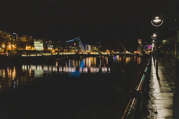 Dublin Ireland November 9Th 2018 Night Time Shot Docklands Buildings — Stock Photo, Image