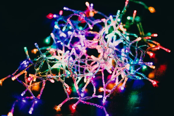 Palla Impigliata Luci Led Fata Colorata Concetti Feste Stagione Festiva — Foto Stock