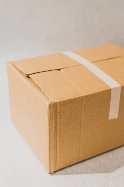 Caja Paquetes Entrega Cerrada Concepto Logística Envío — Foto de Stock