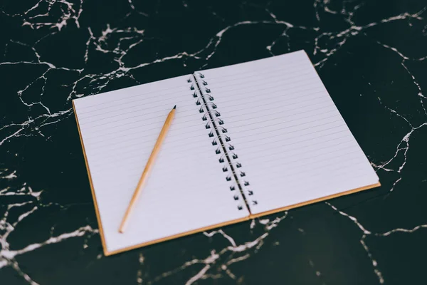 Idea bombilla y cuaderno vacío para escribir metas futuras y planificar —  Fotos de Stock