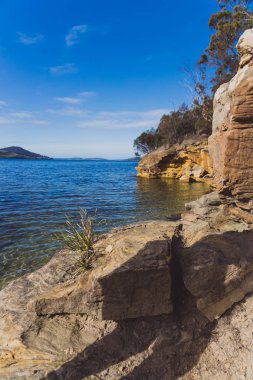 Tazmanya Conningham Beach görünümü, Avustralya ve bozulmamış