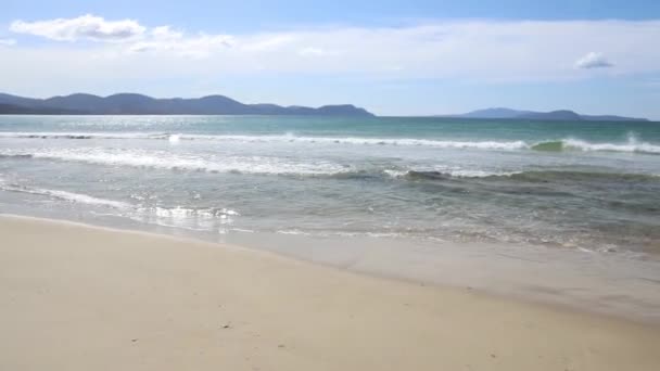 Ongerepte Verlaten Strand Marion Bay Langs Kust Van Tasmanië Australië — Stockvideo