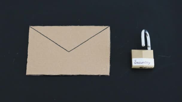 Internet Security User Privacy Concept Mail Envelop Hand Vergrendelen Van — Stockvideo