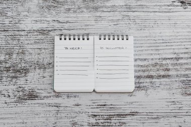 minimalizm ve toparlama, mini not defterleri ile Tutmak ve Aralık için