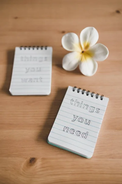 Concepto Estilo Vida Percepciones Psicológicas Bloc Notas Con Títulos Cosas — Foto de Stock