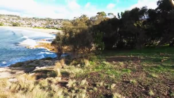 Prachtig Tasmaanse Kustlandschap Blackmans Bay Winter — Stockvideo