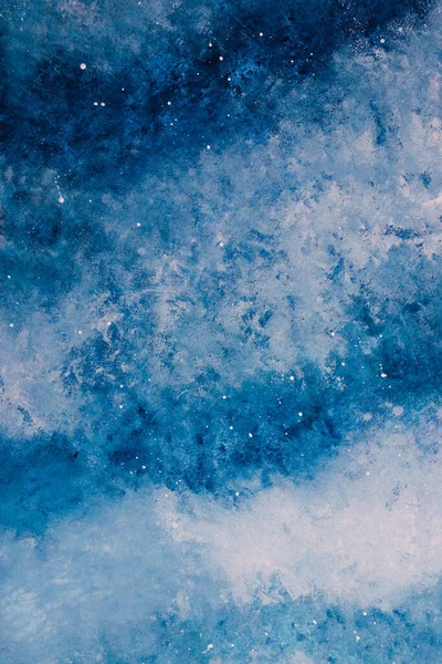 Pintura Abstracta Blanca Azul Que Recuerda Textura Del Océano Con —  Fotos de Stock