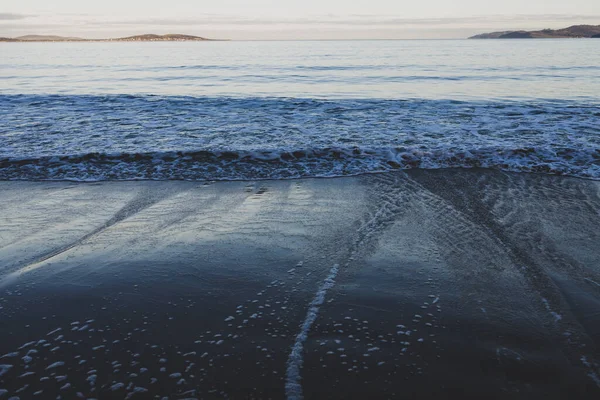 Hermosa Playa Prístina Tasmania Hobart Del Sur Atardecer Sin Gente — Foto de Stock