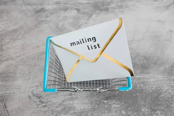 Email Marketing Promoção Conceito Vendas Line Mailing List Ícone Envelope — Fotografia de Stock