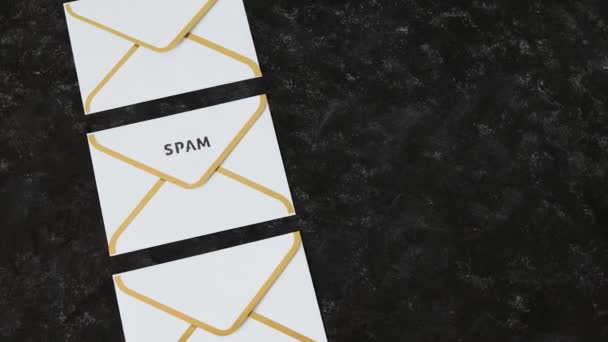 Organização Caixa Entrada Conceito Limpeza Envelopes Mail Com Sem Texto — Vídeo de Stock