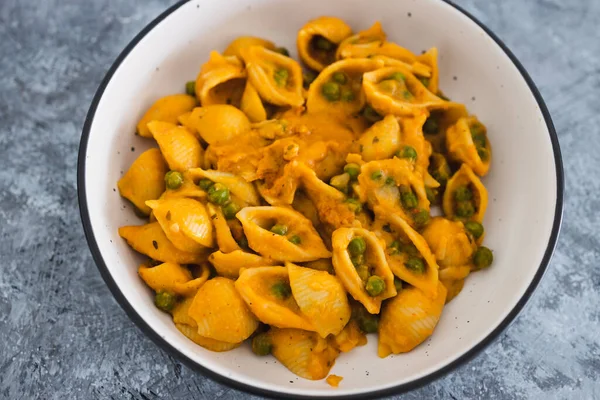 Sano Concetto Ricette Alimentari Base Vegetale Gusci Vegani Pasta Con — Foto Stock