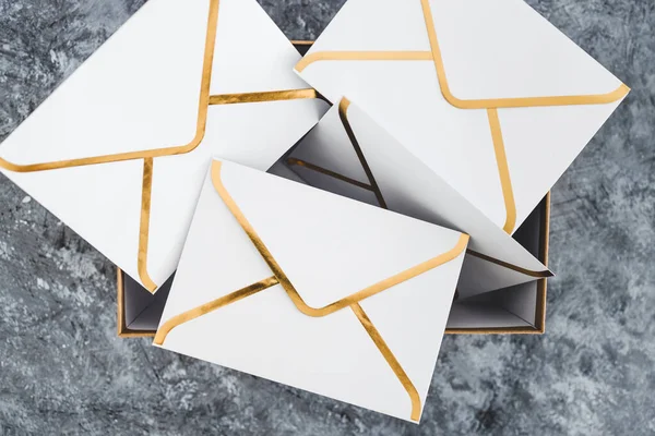 Concept Inbox Organisation Clean Group Envelopes Box Metaphor Email Inbox — Stock Photo, Image