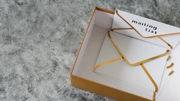 Inbox Organisatie Opschonen Groep Enveloppen Box Metafoor Van Mail Inbox — Stockvideo