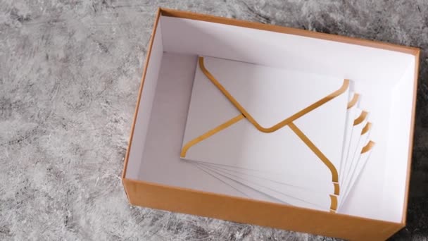 Organização Caixa Entrada Grupo Envelopes Dentro Metáfora Caixa Entrada Mail — Vídeo de Stock
